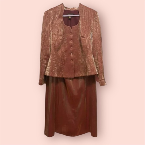 Oblique Vintage Metallic Blazer and Skirt - Picture 1 of 10